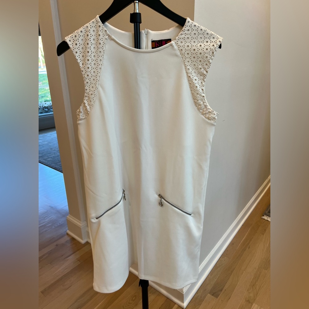 ISLE Sleeveless Dress with Leather Detail on Shoulders (Sz S)